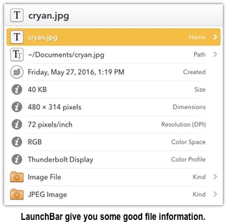 Launch Bar File Info