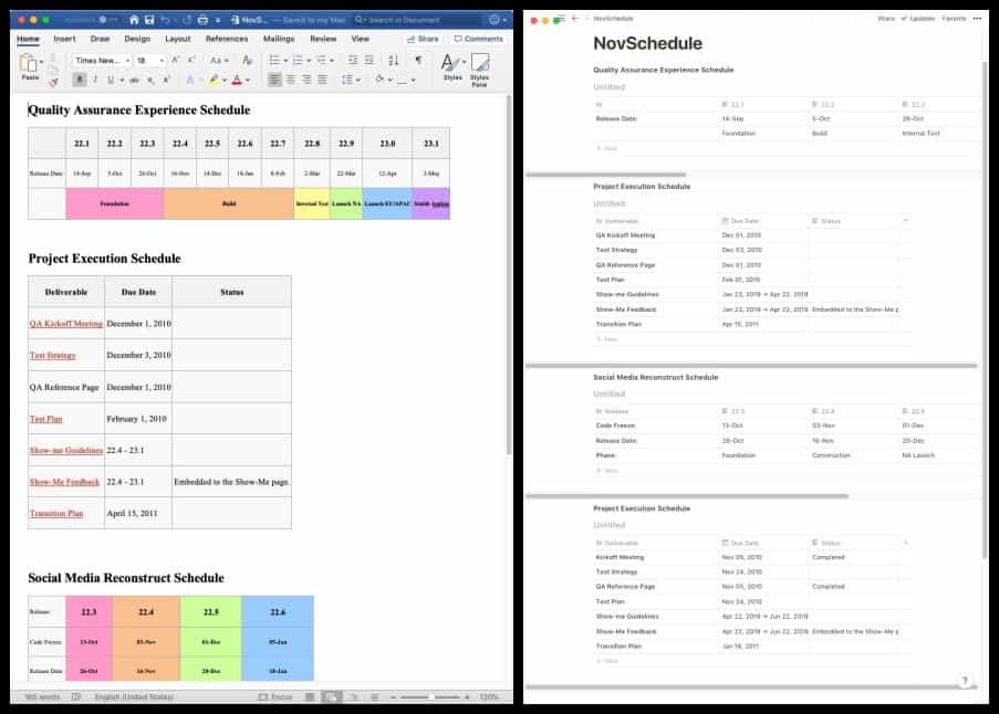 Notion Color Tables View