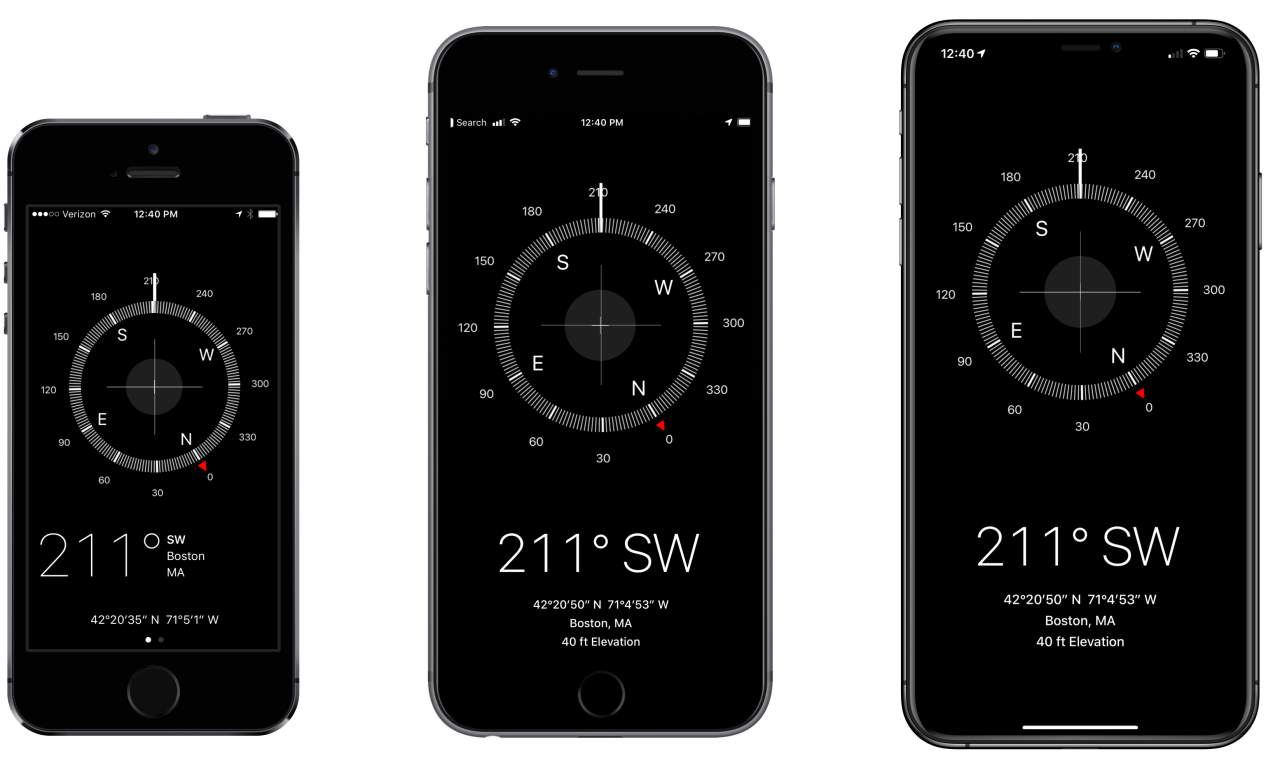 i Phone Max Compass Layout