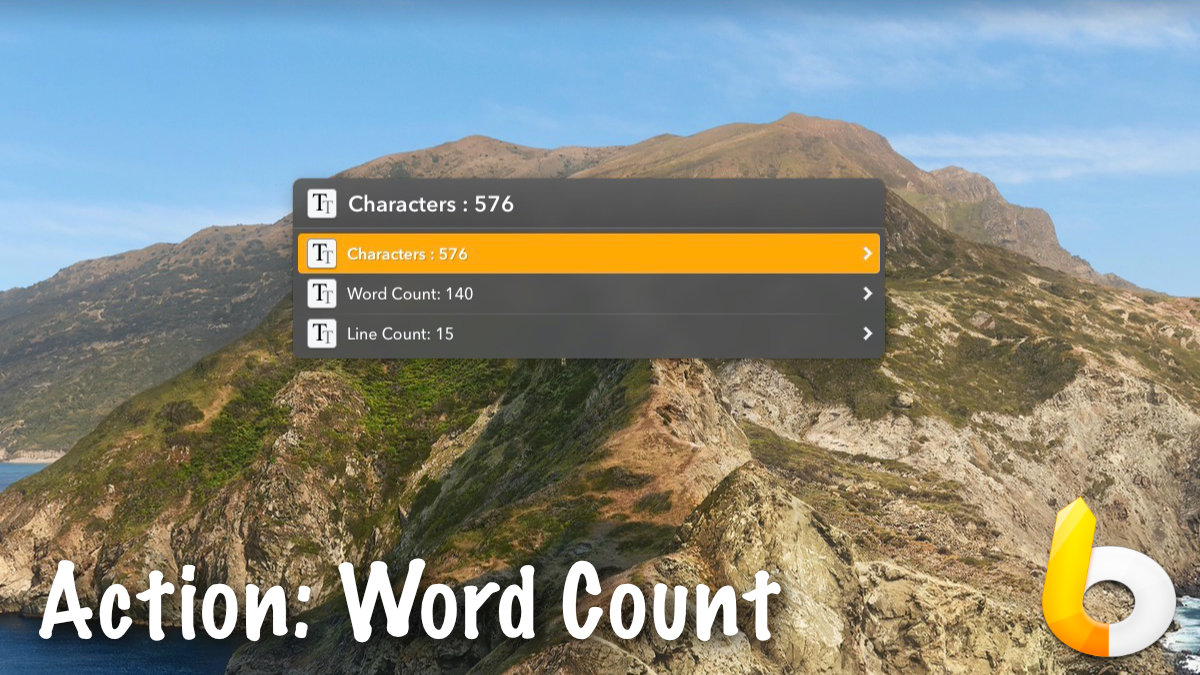 Launch Bar Word Count