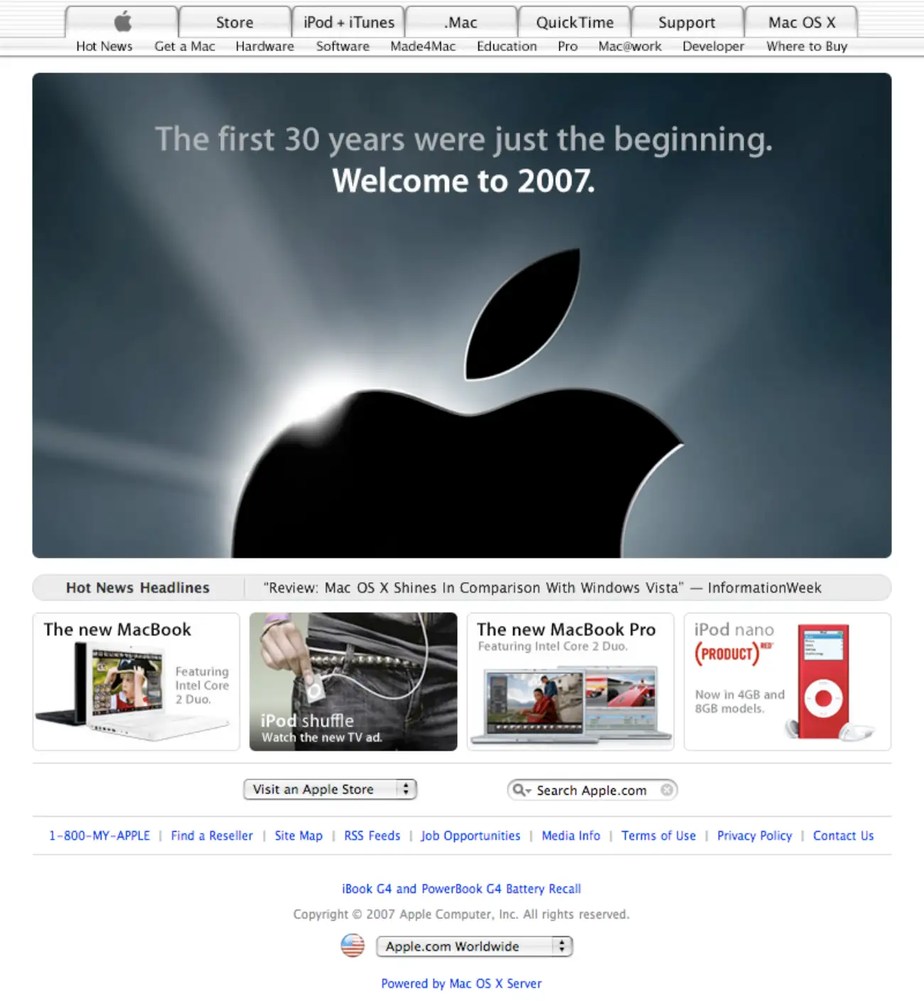 Apple Website January 20079