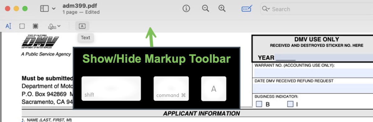 Markup Toolbar