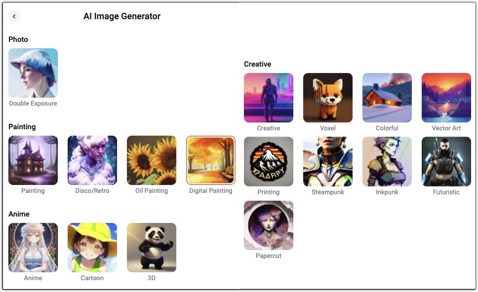 Photo Generator Options
